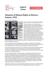 Review-Chronicle of Human Rights Violations in Belarus in January 2015