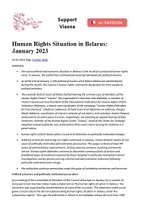 Review-Chronicle of Human Rights Violations in Belarus in January 2023