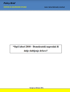 “Opći izbori 2010 – Demokratski napredak ili dalje slabljenje države?