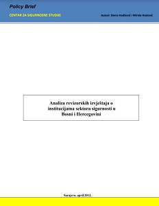 Analysis of Audit Reports On Security Sector Institutions In Bosnia And Herzegovina