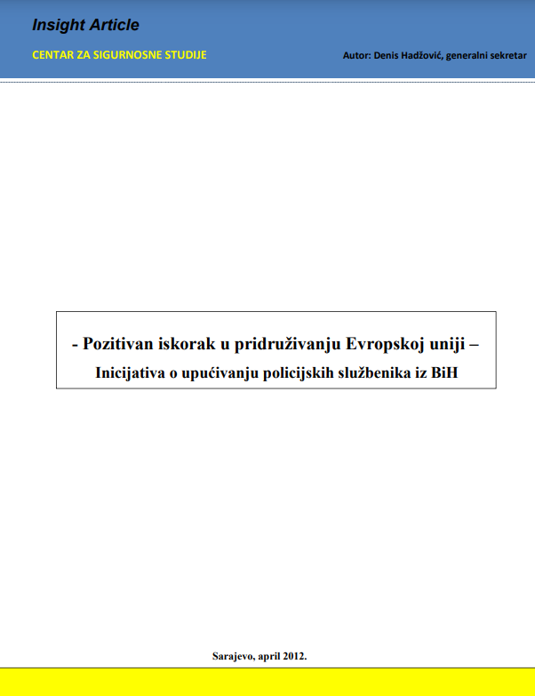 Pozitivan iskorak u pridruživanju Evropskoj uniji – Inicijativa o upućivanju policijskih službenika iz BiH