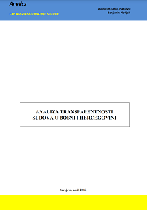 Analysis of the Transparency of Courts in Bosnia and Herzegovina