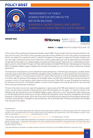 Transparency of public administration reform in the Western Balkans: Numerous shortcomings and limited examples of good practice in the region