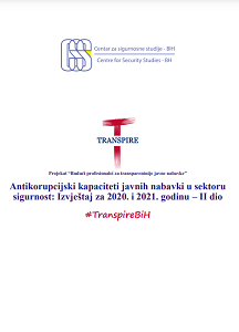 Antikorupcijski kapaciteti javnih nabavki u sektoru sigurnost: Izvještaj za 2020. i 2021. godinu – II dio