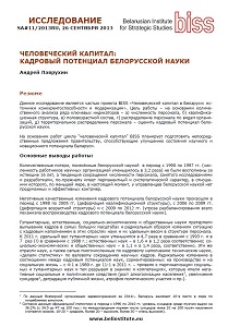 HUMAN CAPITAL: PERSONNEL POTENTIAL OF BELARUSIAN SCIENCE