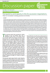 Transparency and Opacity in the EU Accession Negotiations - Time to Reconsider Existing Practices in Serbia