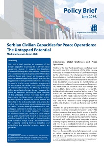 Serbian Civilian Capacities for Peace Operations: The Untapped Potential