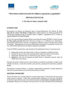 Development of the population's rest and leisure infrastructure. Budget Program of S. Taraclia de Salcie, Cahul district