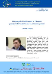 Geographical indications in Ukraine: Prospects for Exports and local Development