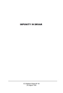 IMPUNITY IN DRVAR (ICG Balkans Report N° 40)