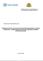 EKONOMSKI FAKTORI I UTICAJ NA POLOŽAJ NACIONALNIH MANJINA U LOKALNIM ZAJEDNICAMA - PRIMERI MAĐARSKE, HRVATSKE, RUMUNSKE I BUGARSKE NACIONALNE MANJINE