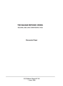 THE BALKAN REFUGEE CRISIS: Regional and long-term Perspectives. (ICG Balkans Report N° 68)