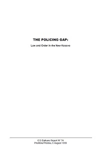 THE POLICING GAP: Law and Order in the New Kosovo (ICG Balkans Report N° 74)