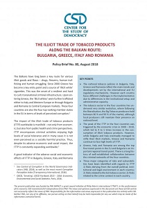 CSD Policy Brief No. 80: The Illicit Trade of Tobacco Products along the Balkan Route – Bulgaria, Greece, Italy and Romania.