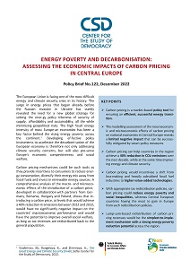 CSD Policy Brief №. 122: Energy Poverty and Decarbonisation. Assessing the Eco№mic Impacts of Carbon Pricing in Central Europe.