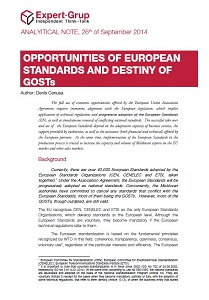 Opportunities of European Standards and Destiny of GOSTS PPORTUNITIES OF EUROPEAN STANDARDS AND DESTINY OF GOSTs (»gosudarstvennyy standart«)