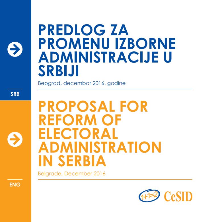 PROPOSAL FOR REFORM OF ELECTORAL ADMINISTRATION IN SERBIA