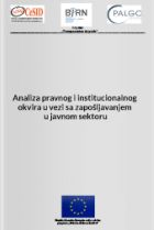 Analiza pravnog i institucionalnog okvira u vezi sa zapošljavanjem u javnom sektoru