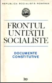 Cuvîntare la Constituirea Consiliului Naţional al Frontului Unităţii Socialiste