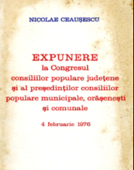 EXPUNERE LA CONGRESUL CONSILIILOR POPULARE JUDEŢENE ŞI AL PREŞEDINŢILOR CONSILIILOR POPULARE MUNICIPALE, ORĂŞENEŞTI ŞI COMUNALE, 4 FEBRUARIE 1976