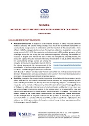 Bulgaria: National Energy Security Indicators and Policy Challenges (Country factsheet) Cover Image