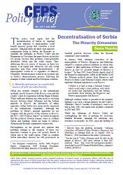 №137. Decentralisation of Serbia: The Minority Dimension Cover Image