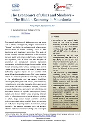 Hidden Economy in Macedonia Policy Brief 1: The Economics of Blurs and Shadows – The Hidden Economy in Macedonia