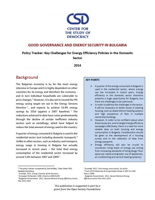 Policy Tracker: Key Challenges for Energy Efficiency Policies in the Domestic Sector