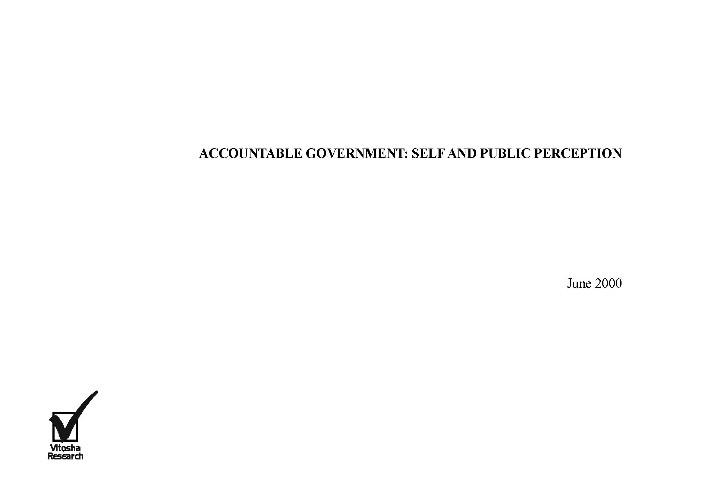 ACCOUNTABLE GOVERNMENT: SELF AND PUBLIC PERCEPTION Cover Image