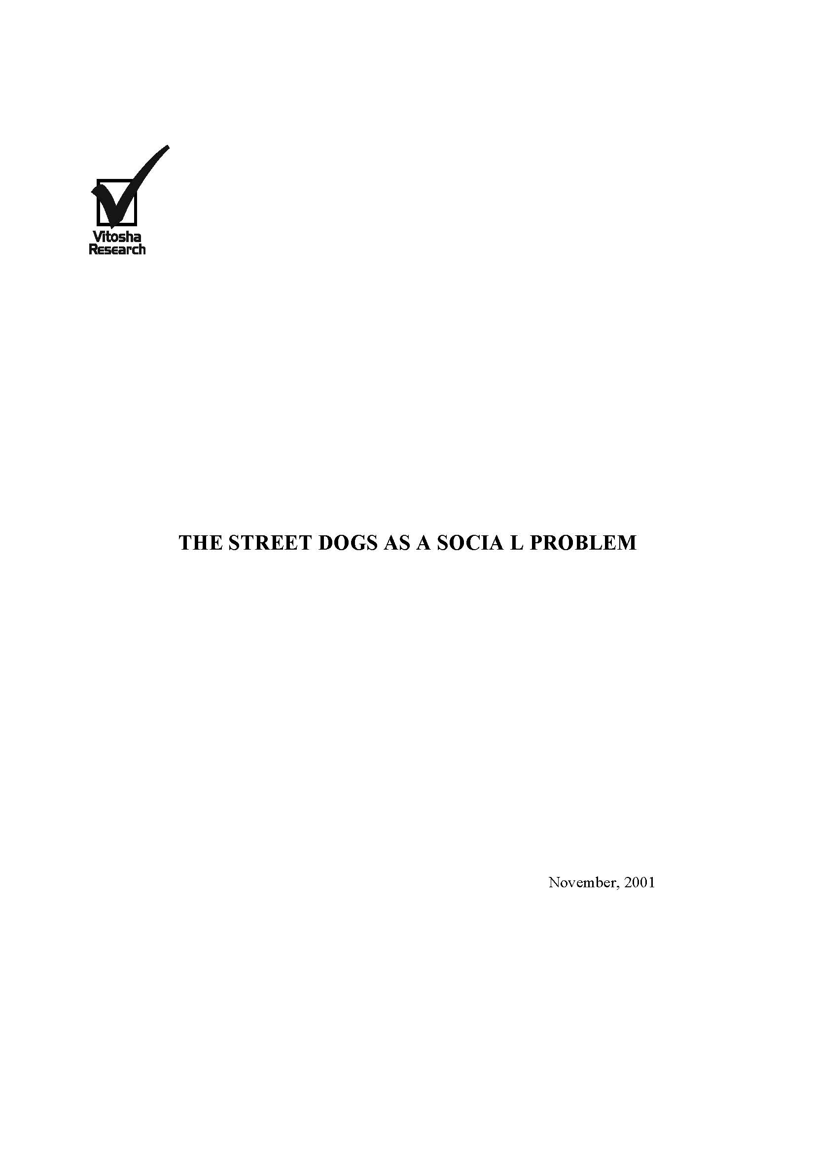 THE STREET DOGS AS A SOCIAL PROBLEM Cover Image