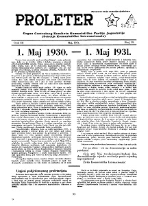 PROLETER. Organ Centralnog Komiteta Komunističke Partije Jugoslavije (1931 / 05)