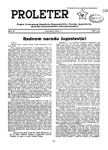 PROLETER. Organ Centralnog Komiteta Komunističke Partije Jugoslavije (1932 / 09)