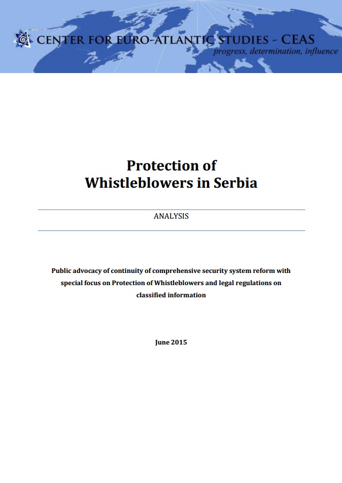 Protection of Whistleblowers in Serbia Cover Image