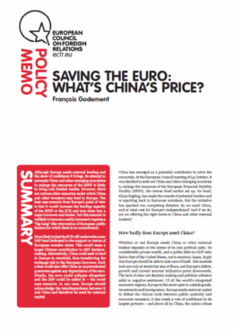 № 45 SAVING THE EURO: WHAT’S CHINA’S PRICE?