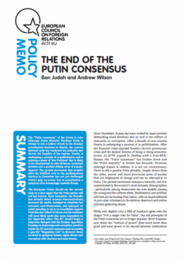 № 50 THE END OF THE PUTIN CONSENSUS