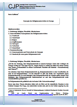 Concepts of religious education in Europe Cover Image
