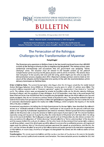 The Persecution of the Rohingya: Challenges to the Transformation of Myanmar Cover Image