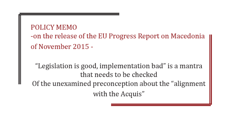 On the Release of the EU Progress Report on Macedonia of November 2015 Cover Image