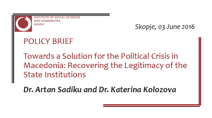 Towards a Solution for the Political Crisis in Macedonia: Recovering the Legitimacy of the State Institutions Cover Image