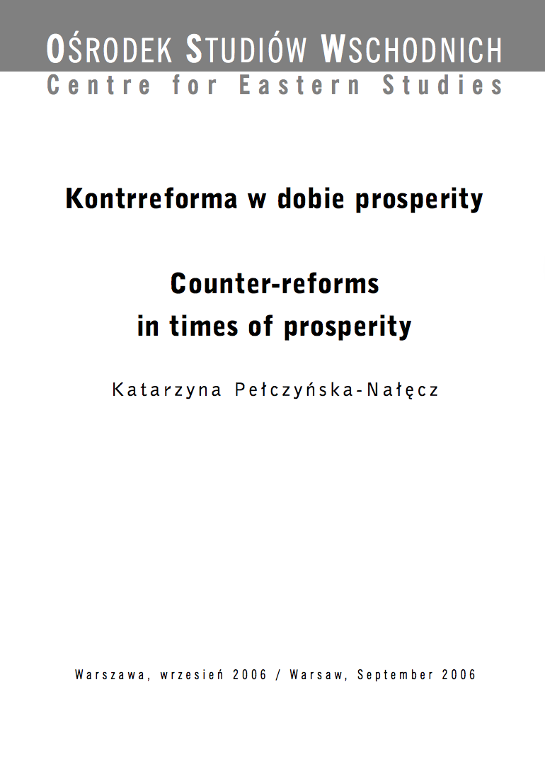 Counter-reforms in times of prosperity Cover Image