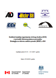 Annual Report on Civil Society Organizations' (CSOs) implementation of the Action Plan for Implementation of the Justice Sector Reform Strategy (JSRS) in BiH Cover Image