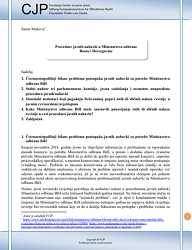 Public procurement procedures in the Ministry of Defense of Bosnia and Herzegovina