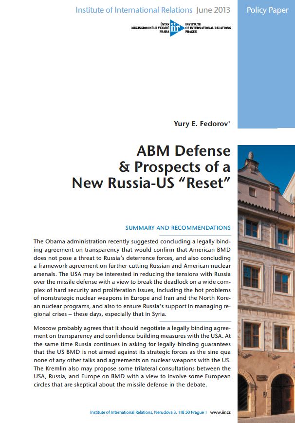 ABM Defense & Prospects of a New Russia-US “Reset” Cover Image