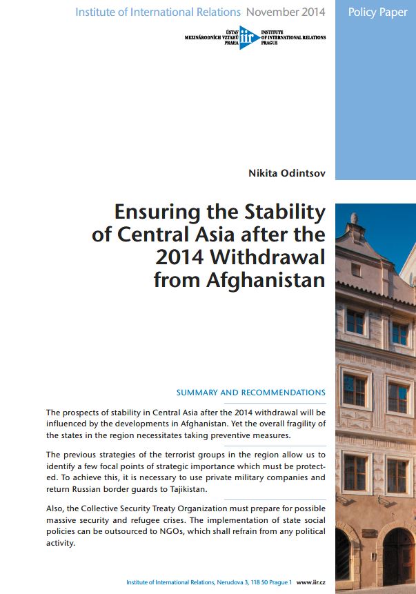 Ensuring the Stability of Central Asia after the 2014 Withdrawal from Afghanistan