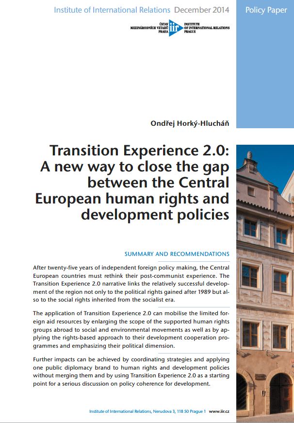 Transition Experience 2.0: A new way to close the gap between the Central European human rights and development policies
