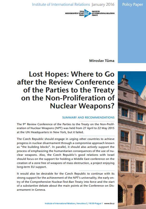 Lost Hopes: Where to Go after the Review Conference of the Parties to the Treaty on the Non-Proliferation of Nuclear Weapons?