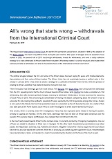 All’s wrong that starts wrong – withdrawals from the International Criminal Court