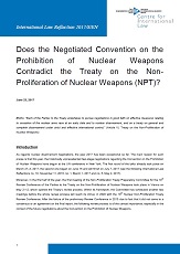 Does the Negotiated Convention on the Prohibition of Nuclear Weapons Contradict the Treaty on the Non-Proliferation of Nuclear Weapons (NPT)? Cover Image