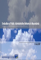 Evaluation of Public Administration Reforms in Macedonia