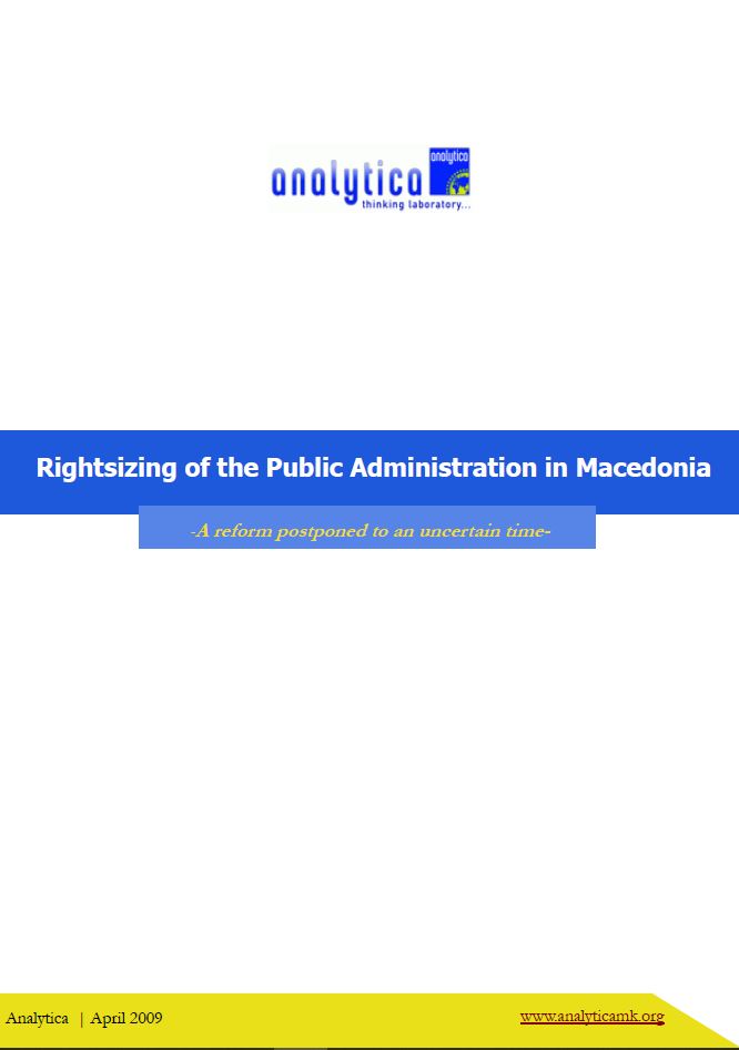 Rightsizing of the Public Administration in Macedonia – A Reform Postponed to an Uncertain Time Cover Image